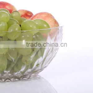 Set 5 Engraving Large Clear Decorative Glass Salad Bowls thumbnail-3