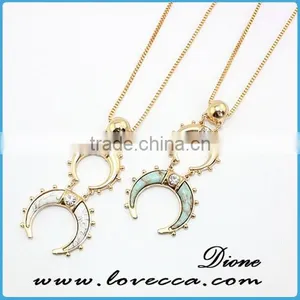 Fashion Jewelry White Stone Necklace Chain Turquoise Necklace thumbnail-1