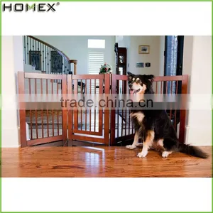 Easy Stop Walk Dog Fence Dog Gate in Soild Wood Homex_BSCI Factory thumbnail-1