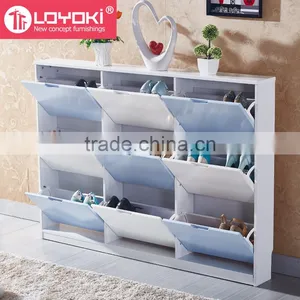 Modern Style Cabinet for Shoe Storage Home Entryways Wood Shoe Rack Wooden Shoe Cabinet thumbnail-2