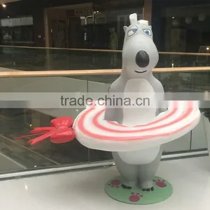 Fiberglass Bear Statue With Lollipop thumbnail-3