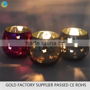 Gold Pillar Candle Holders Candle Glass Jars thumbnail-5