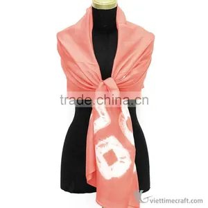 Spilled Color Authentic Silk Scarf, Handicraft, Made in Vietnam, thumbnail-5