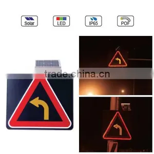 Solar Powered(Charging) Waterproof IP65 Traffic LED & Optical Fiber Sign Light (Left Turn Sign) thumbnail-1