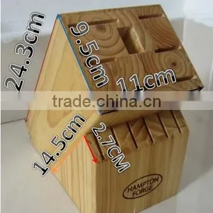 15- Slots Solid Pine Wood Knife Block, Stand, Holder thumbnail-1