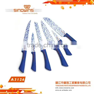 A3126 New Design 6pcs Non-stick Coating Stainless Steel Kitchen Knife Set thumbnail-1