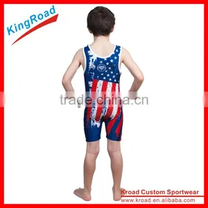 Kid's Wrestling Singlet Youth Custom Uniform With Free Design Service thumbnail-2
