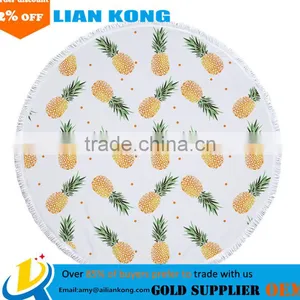 2017 Factory Direct Sale Latest Type Ready Stcok 100% Cotton Round Beach Towel thumbnail-4