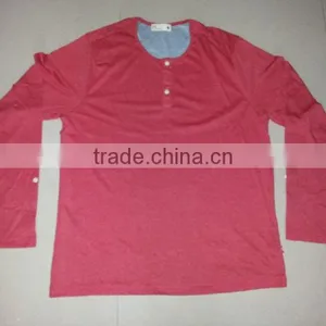 Mens Long Sleeve T-Shirt With Button thumbnail-2