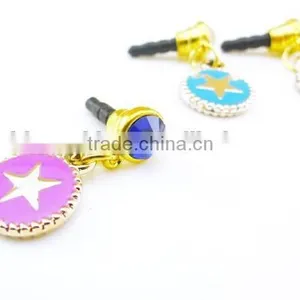 Beautiful Star Pattern Pendant Phone Charms Metal Round Charm Dustproof Jewelry With Crystals thumbnail-4