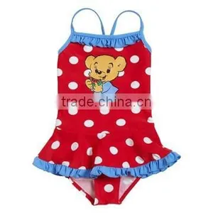 Red Baby Girl Swimwear One Piece With Hello Kitty Printing thumbnail-3