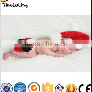 Cute Newborn Baby Girl/Boy Crochet Knit Tinaluling Santa Costume Photo Photography Prop Christmas Outfit for Newborn Baby thumbnail-1