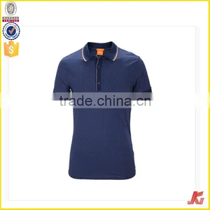 China Factory New Design Promotional 100% Cotton Blue Pique Collar Polo Shirt for Men thumbnail-1