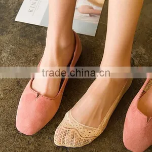 Zm35589a New Model Ladies Fancy Short Lace Boat Socks thumbnail-2