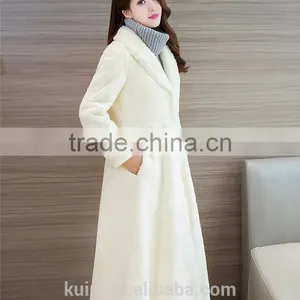 2016 Fur Coat Women's New 2016 Winter Overcoat Female Outerwear Real Rabbit Fur With Long DesignThicken Warm Top Fur Jacket thumbnail-2