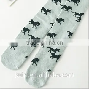 Cartoon Cat Desgin Lovely Kids Girl White Cotton Long Socks thumbnail-4