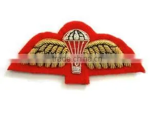 Hand Embroidery Parachute Red Wing Badge thumbnail-1