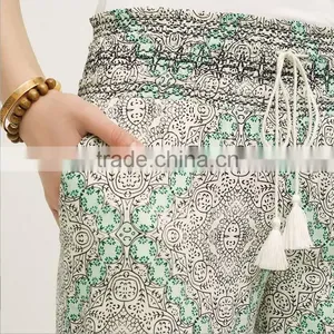 EY0599P New Style 2017 Ladies High Waist Printed Loose Wide-legged Pants thumbnail-3