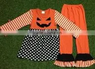 Wholesale New Design Girls a Halloween Boutique Pumpkin Outfits Baby Clothes thumbnail-1