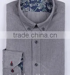 Shirt New Fashion 100% Cotton Business Shirt for Men Button Down Long Sleeve thumbnail-1