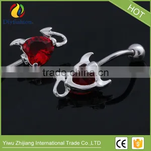 Plastic Heart Shape CZ Navel Ring Made in China thumbnail-5
