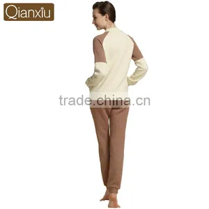 Factory Outlets Price Qianxiu Winter Warm Ladies Cotton Pyjamas thumbnail-4
