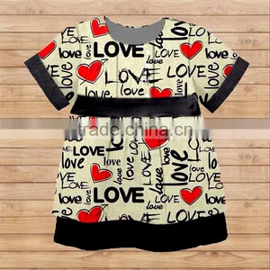 CH00259YIWU BOYA Cotton Milk Silk Dress Cotton Love Heart New Fabric Pattern Kids Clothes Wearing Boutique Dresses thumbnail-1