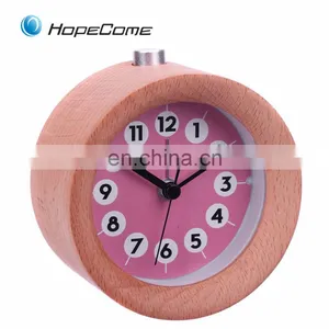 Promotional Quartz Twin Bell Alarm Desktop Clock Wood thumbnail-6
