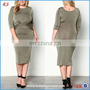 Fashion Xxxxl Womens Wrap Front Dress Silky Wholesale Plus Size Women Clothing thumbnail-1