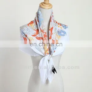 Painting Print on the Chiffon Polyester Shawl Scarf Square Viscose Scarf thumbnail-1