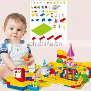 City Building Blocks Set, Track Builder Castle Kit, Car Racing Toy, 163 Pcs DIY Learning Puzzles thumbnail-6