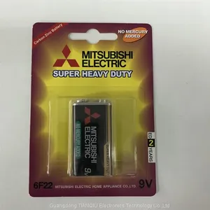 6F22 9V Mitsubishi Super Heavy Duty Carbon Zinc Battery 9V Battery thumbnail-1