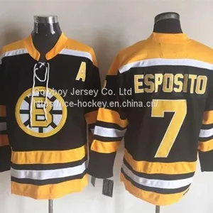 Boston Bruins #7 Esposito Throwback Black Jersey thumbnail-1
