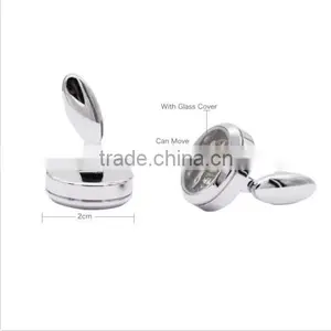 Silver Round Cuff Link Suits Shirt Tourbillon Mechanical Watch Cufflinks for Men thumbnail-4
