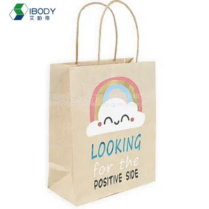 Custom Logo White Brown Kraft Paper Shopping Bags for GiftHot Sale Products thumbnail-2