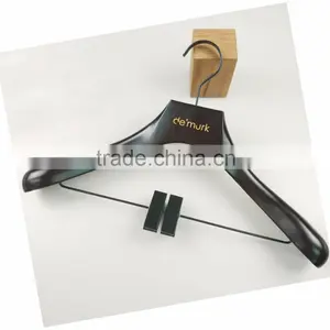 CY-651custom Garment Wooden Cloth Hanger Wooden Suit Hanger With Trousers Clips thumbnail-2