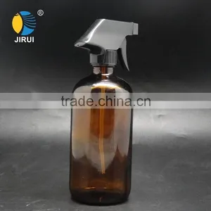 16oz 500ml Amber Boston Round Glass Bottle 500ml With Trigger thumbnail-2
