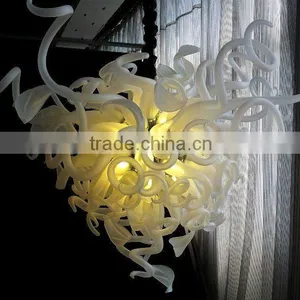 White Blown Glass Chandeliers for Sale thumbnail-1