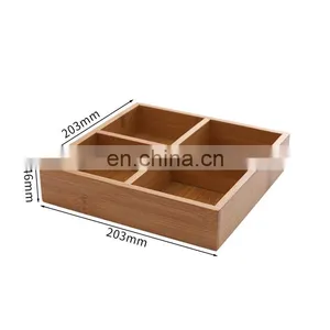Custom Desktop Earrings Bead Coin Makeup Cosmetic Jewelry Sneaker Tea Organizer Home Cross Storage Wooden Bamboo Cube Boxes thumbnail-5
