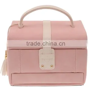 OEM Pink Leather Display Case for Jewelry, High Quality Jewelry Display Box, Pink Leather Jewelry Box Custom Logo thumbnail-2