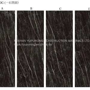 Premium Matte Black Marble Large Format Thin Porcelain Panel 3000x1000mm thumbnail-1