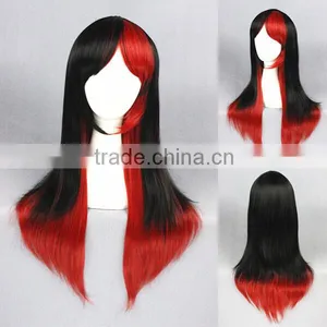 Cheap 60CM Medium Black Red Lolita Fancy Women Synthetic Hair Cosplay Wig thumbnail-1