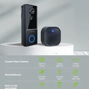 Ringsee Night Vision Wifi Video Doorbell Low Power 2 Way Intercom Smart Door Bell Camera Wireless Doorbell Chime thumbnail-1