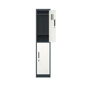 Metal Single 2 Door 2 Tier Supermarket Locker Metal Steel Cabinet Storage Swimming Gym Wardrobe Locker thumbnail-4