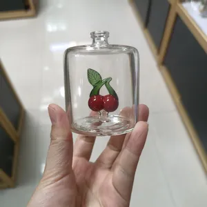 Hand Blown High Borosilicate Glass Perfume Bottle With 3D Internal Sculpture, Custom Fruit/Zodiac Inlay for Luxury Gift thumbnail-1