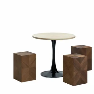 Sunlight Annual Ring Marquetry Round Table thumbnail-1