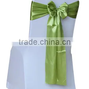 Cheap Spandex Chair Cover With Sage Self-tie Chair Sash thumbnail-1