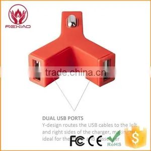 Rexiao Hot Sell Red Gift Chargers Y Shape Car Charger Supplier's Choice thumbnail-2