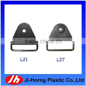 White Plastic Chafe Tab and Metal Loop Buckle for Medical Accessories thumbnail-1