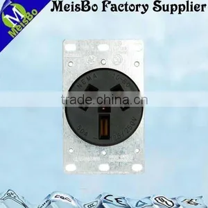 Fully Nylon Phosphor Fused US Socket Outlet in Black thumbnail-1